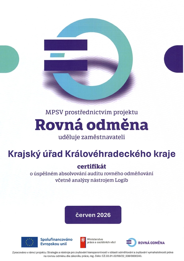 certifikát Rovné příležitosti