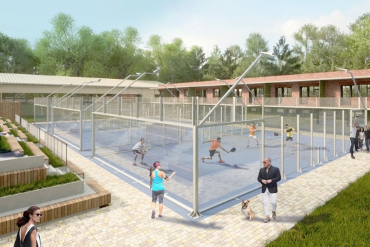Vizualizace nového tenisového areálu v Malšovicích v Hradci Králové