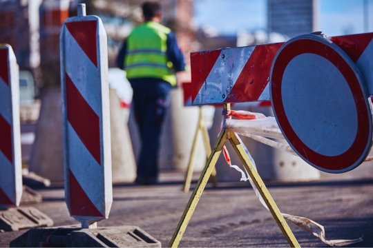 Silniční uzavírka stavba