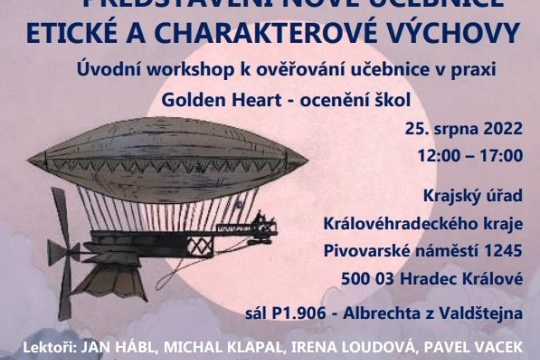 Představení nové učebnice etické a charakterové výchovy se uskuteční 25. srpna 