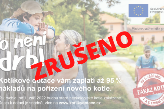 Informační seminář „Kotlíkové dotace 2022“ zrušen 