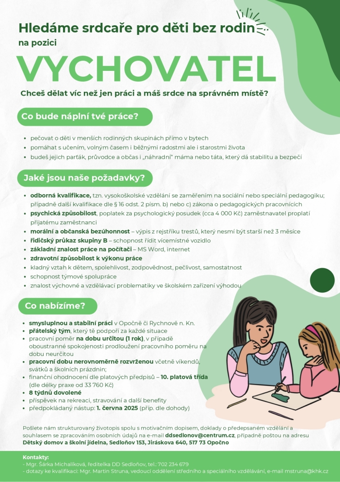 inzerát DD Sedloňov